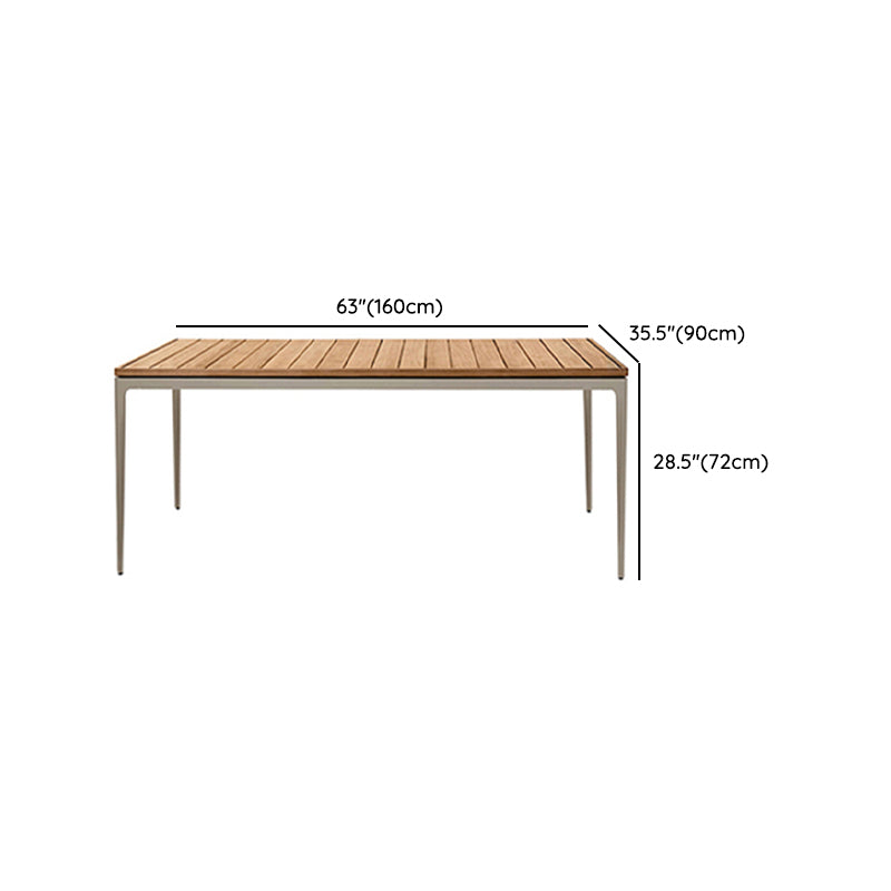 Contemporary Aluminum Frame Patio Table Outdoor Dining Table