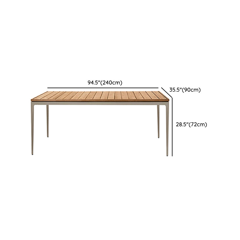 Contemporary Aluminum Frame Patio Table Outdoor Dining Table