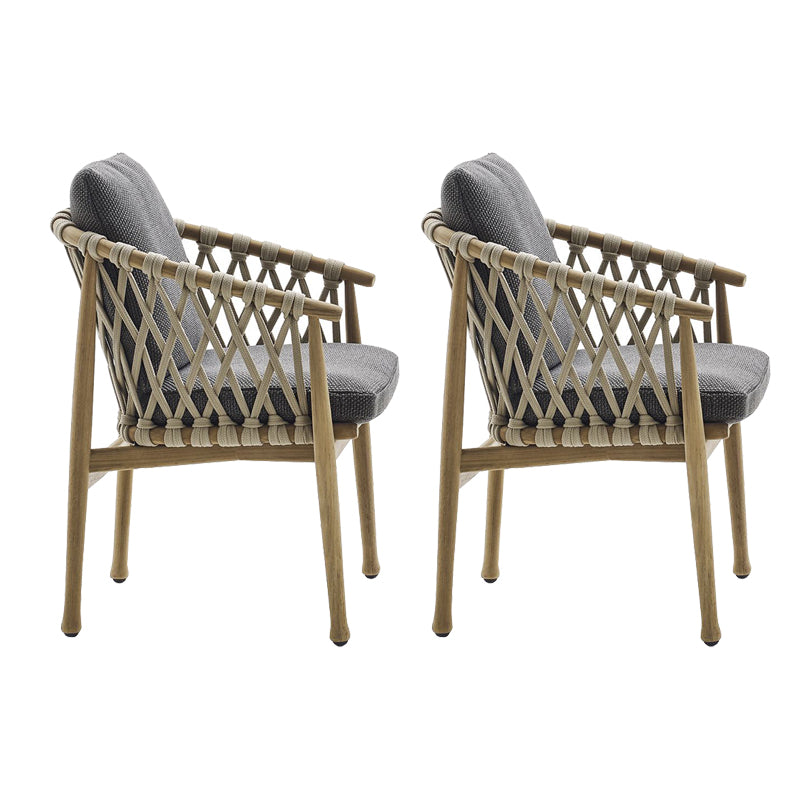 Contemporary Solid Wood Dining Chairs Water Repellent Finish Cushion Chairs