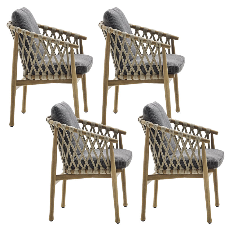 Contemporary Solid Wood Dining Chairs Water Repellent Finish Cushion Chairs