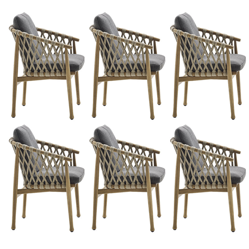 Contemporary Solid Wood Dining Chairs Water Repellent Finish Cushion Chairs