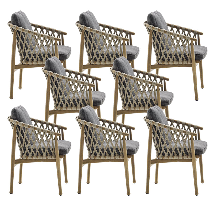 Contemporary Solid Wood Dining Chairs Water Repellent Finish Cushion Chairs