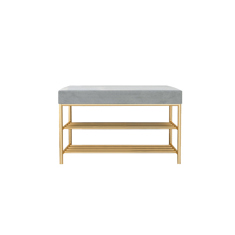 Rectangle Shoe Storage Entryway Bench Cushioned Modern Metal Seating Bench