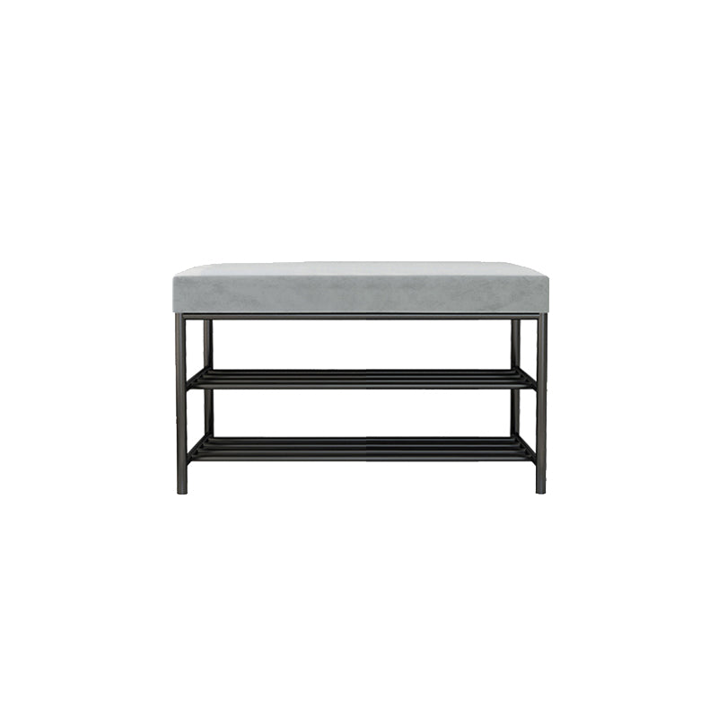 Rectangle Shoe Storage Entryway Bench Cushioned Modern Metal Seating Bench