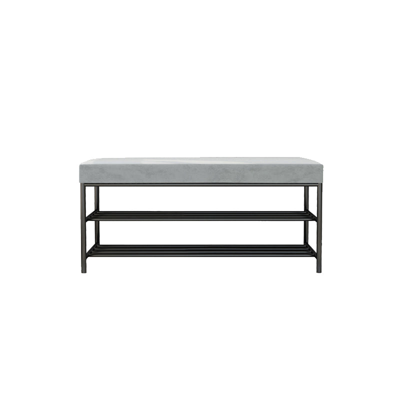 Rectangle Shoe Storage Entryway Bench Cushioned Modern Metal Seating Bench