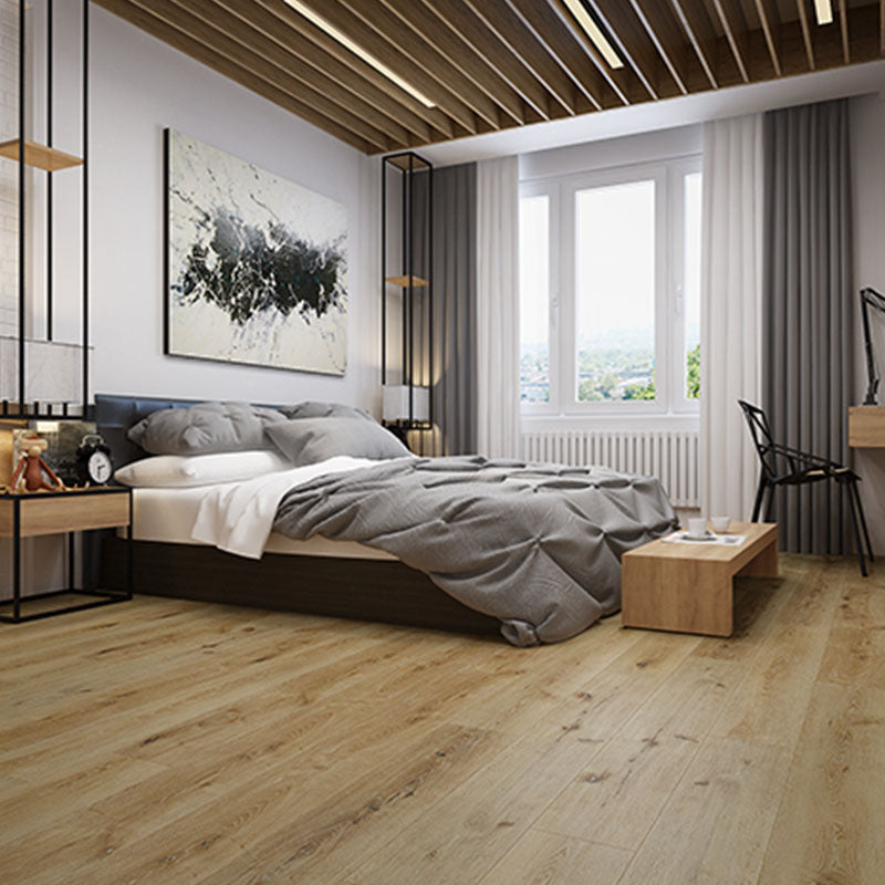 Laminate Pine Wood Click Lock Rectangular Textured Scratch Resistant Indoor Laminate Floor