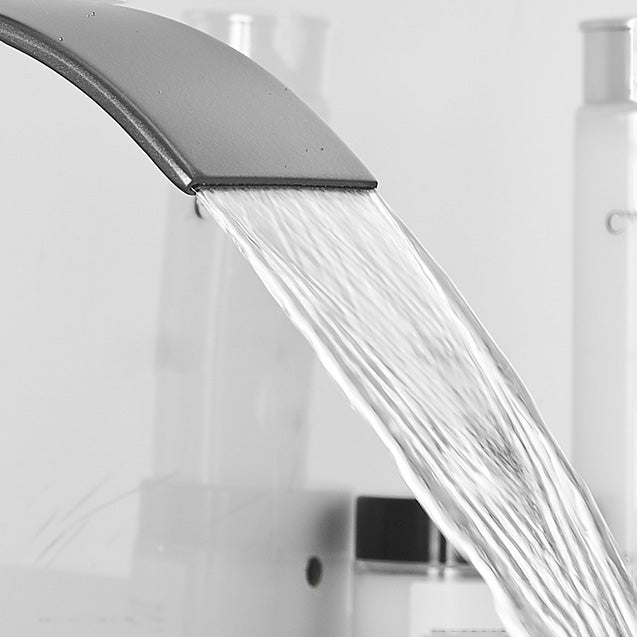 Modern Bathroom Sink Faucet Waterfall Spout Lever Handle Brass Sink Faucet