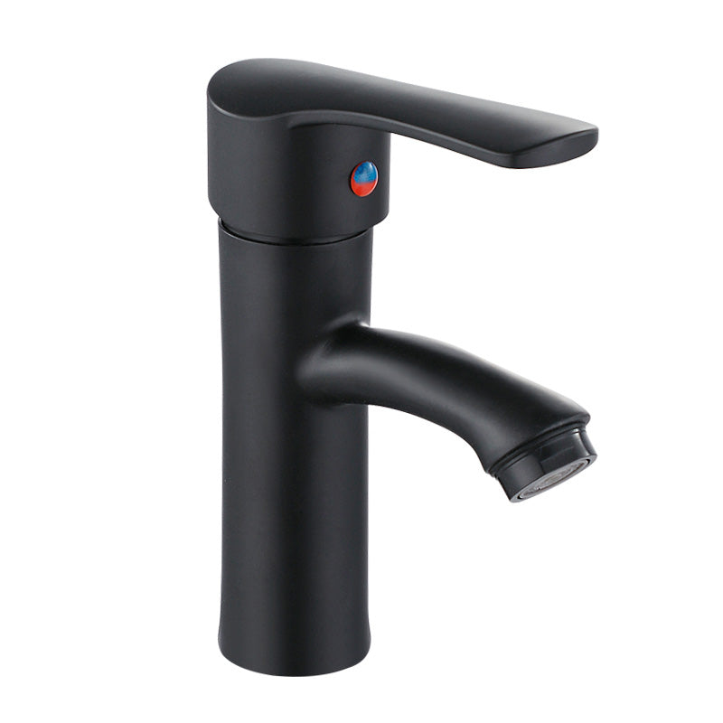 Contemporary Faucet Brass Black Bathroom Lever Handle Single Hole Sink Faucet