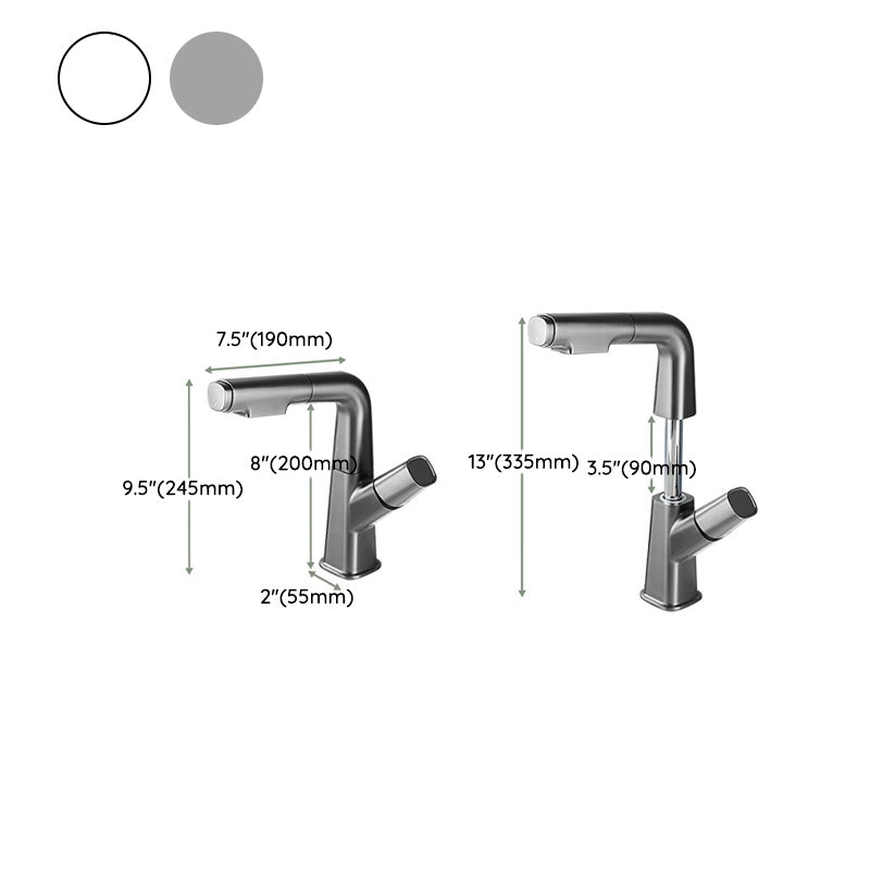 Modern Faucet Rotary Handle Pull-out Lifting Single Hole Faucet