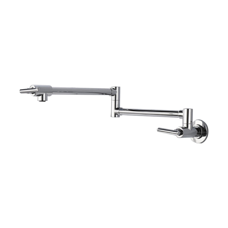 Modern Bridge-Style Kitchen Faucet 1-Hole Wall Mounted Pot Filler Faucet