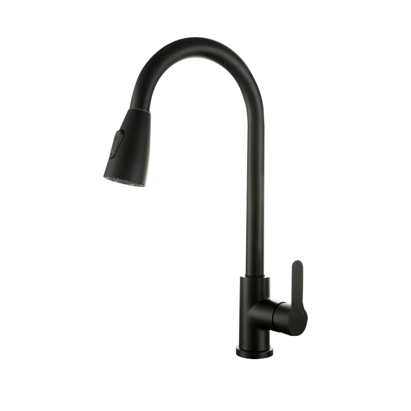 Kitchen Bar Faucet 304 Stainless Steel Swivel Spout with Pull Out Sprayer