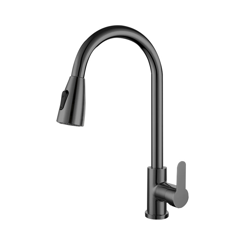 Kitchen Bar Faucet 304 Stainless Steel Swivel Spout with Pull Out Sprayer