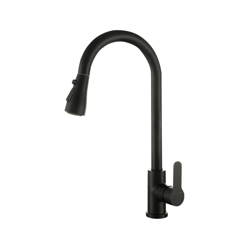 Kitchen Bar Faucet 304 Stainless Steel Swivel Spout with Pull Out Sprayer