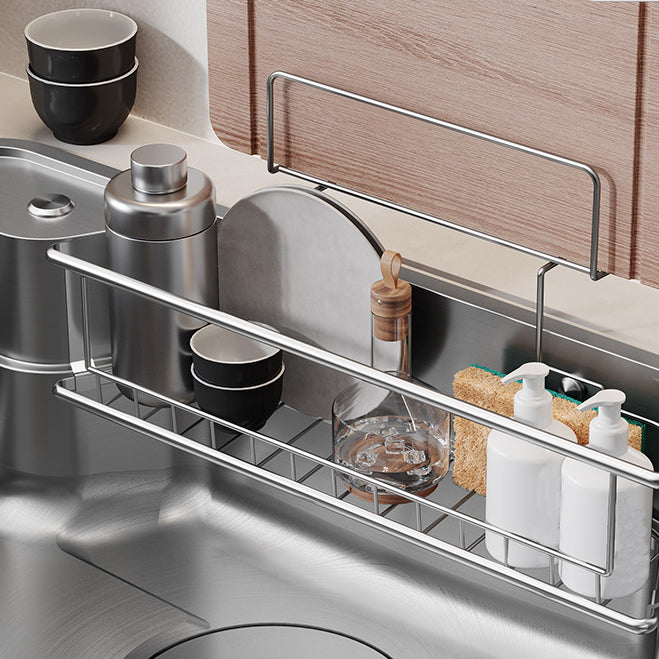 Contemporary Style Kitchen Sink Rectangle Shape Kitchen Sink with Single Bowl