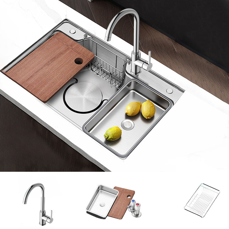 Contemporary Style Kitchen Sink Rectangle Shape Kitchen Sink with Single Bowl