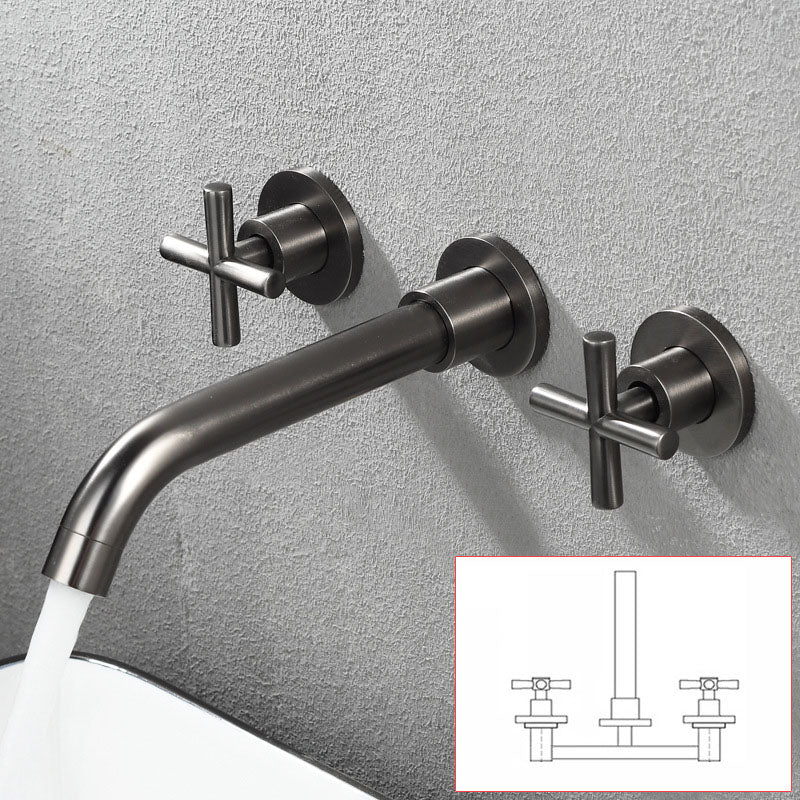 Modern Wall Mounted Faucet Bathroom Rotate Handle Bathtub Faucet