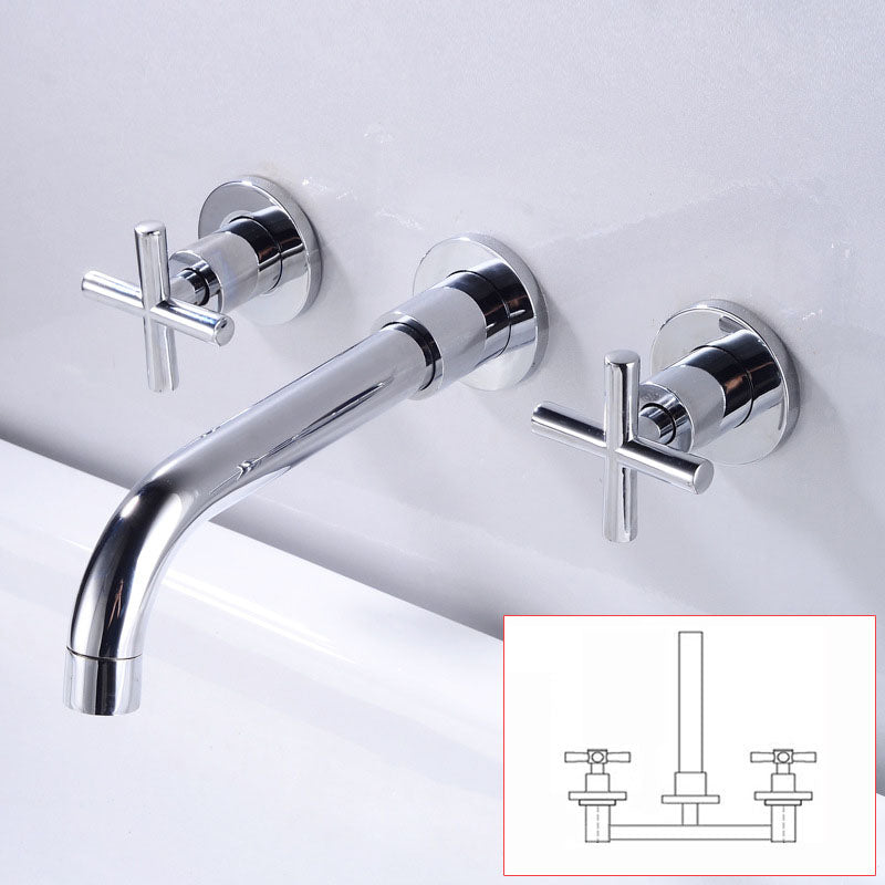 Modern Wall Mounted Faucet Bathroom Rotate Handle Bathtub Faucet