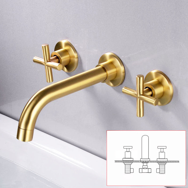 Modern Wall Mounted Faucet Bathroom Rotate Handle Bathtub Faucet