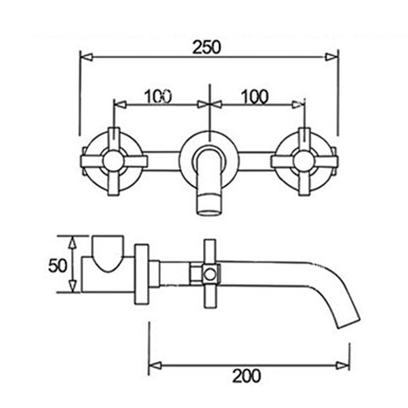 Modern Wall Mounted Faucet Bathroom Rotate Handle Bathtub Faucet