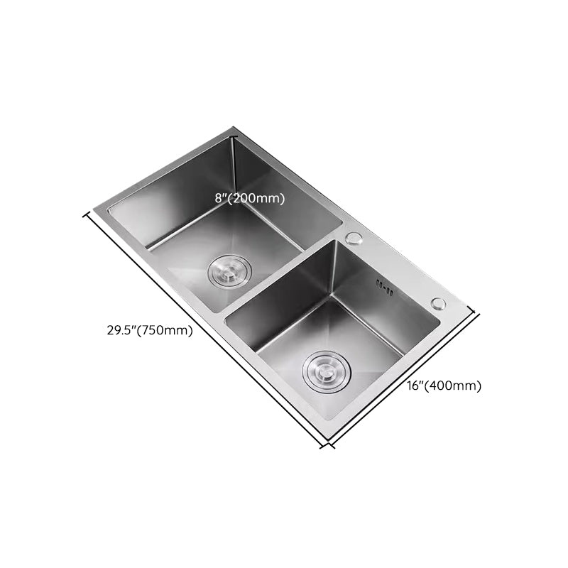 Modern Style Kitchen Sink Drop-In Stainless Steel Kitchen Double Sink