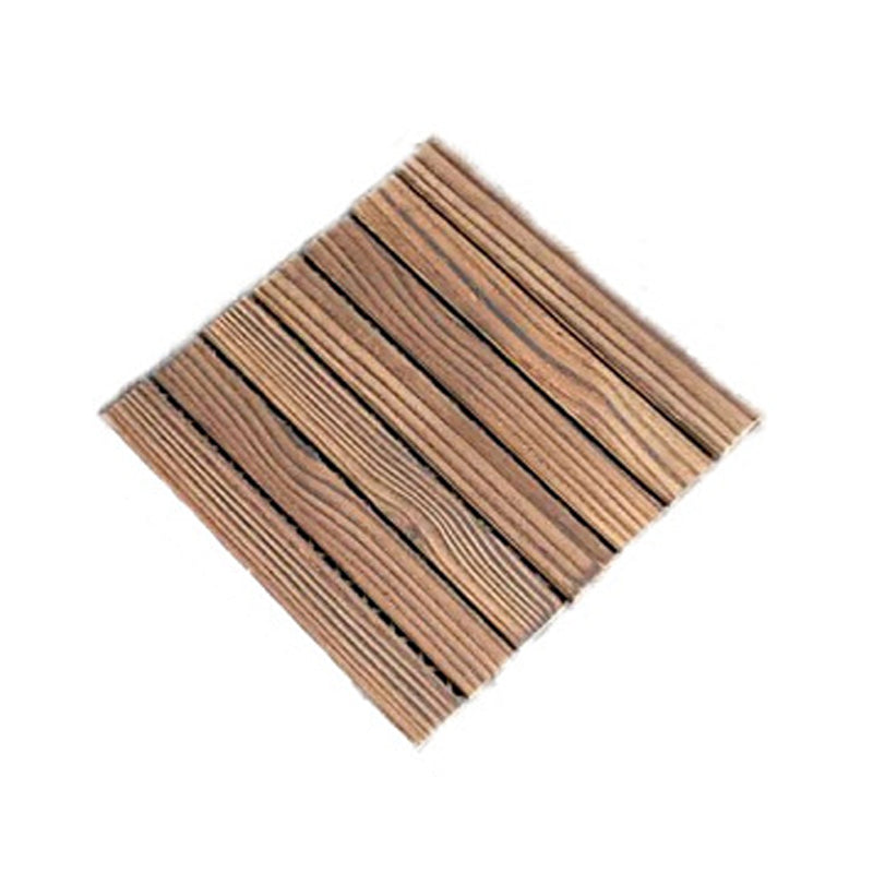 Farmhouse Square Tile Flooring Brown Pine Wood for Patio Garden