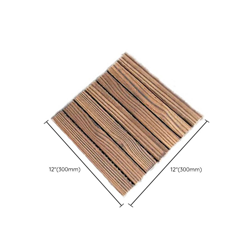 Farmhouse Square Tile Flooring Brown Pine Wood for Patio Garden