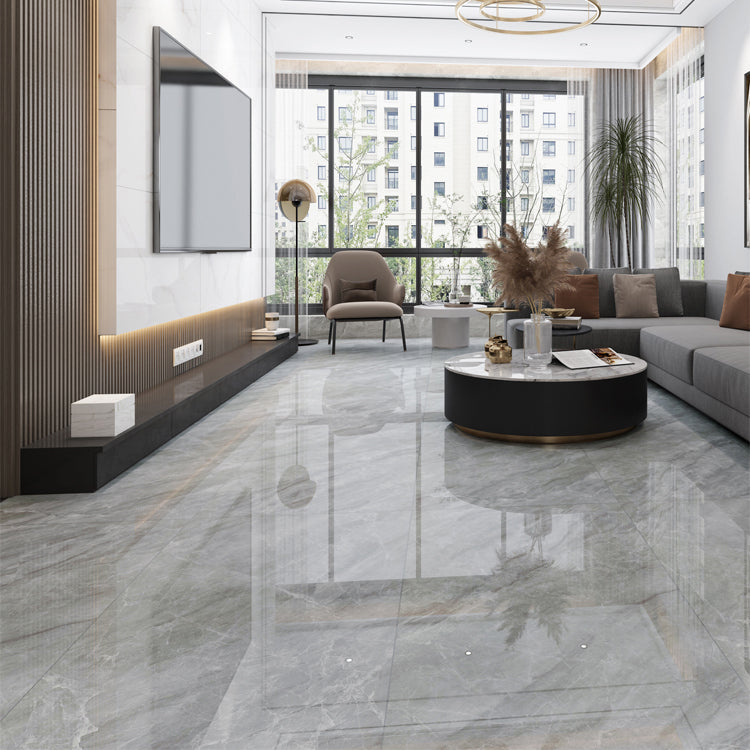 Rectangle Matte Tile Gray Marble Floor and Wall for Drawing Room