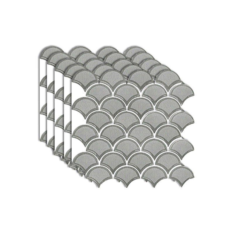 Fish Scale Peel & Stick Field Tile Square Plastic Peel & Stick Mosaic Tile