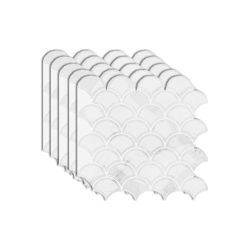 Fish Scale Peel & Stick Field Tile Square Plastic Peel & Stick Mosaic Tile