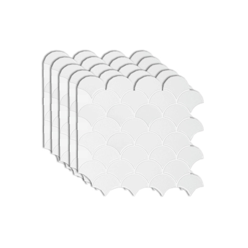 Fish Scale Peel & Stick Field Tile Square Plastic Peel & Stick Mosaic Tile