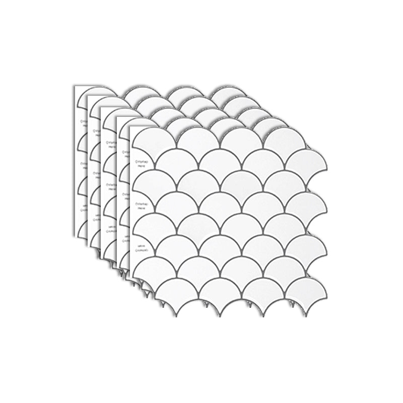 Fish Scale Peel & Stick Field Tile Square Plastic Peel & Stick Mosaic Tile