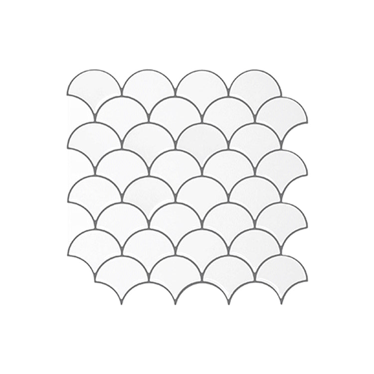 Fish Scale Peel & Stick Field Tile Square Plastic Peel & Stick Mosaic Tile