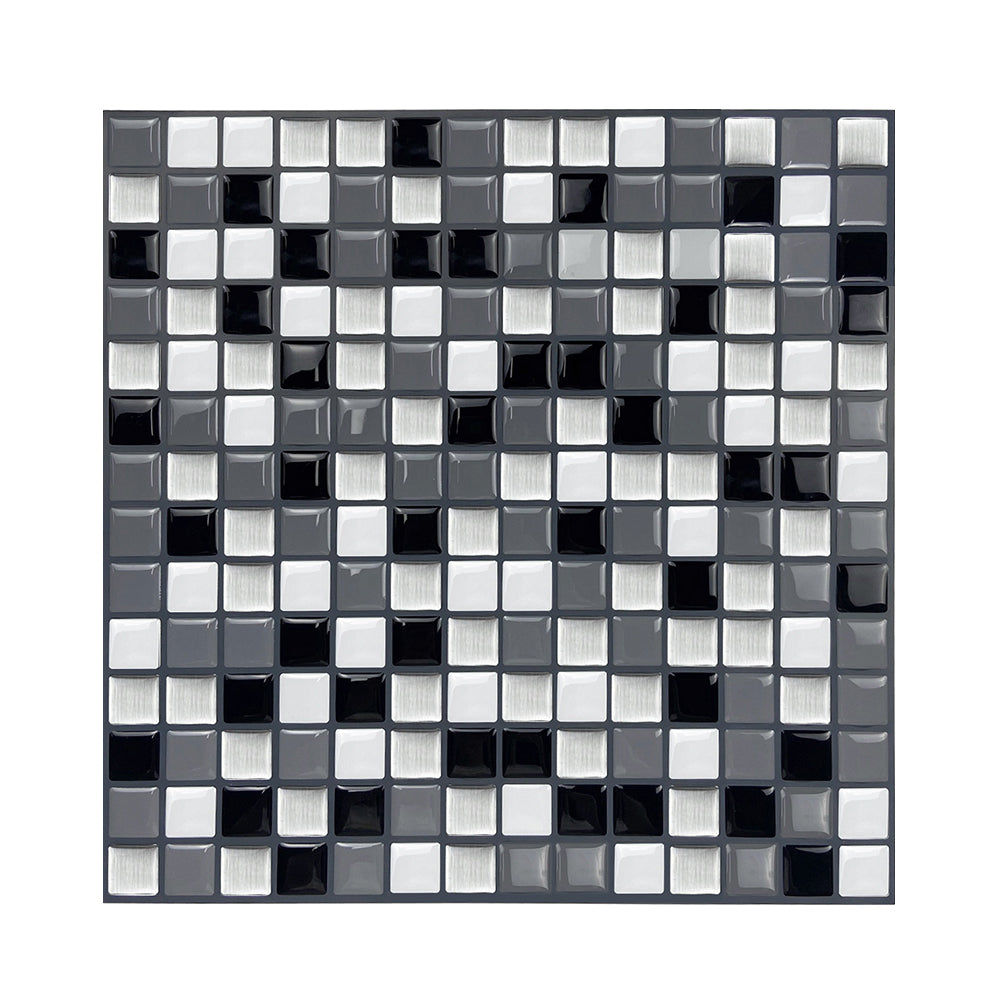 Square Peel & Stick Mosaic Tile Plastic Grid Peel & Stick Mosaic Tile