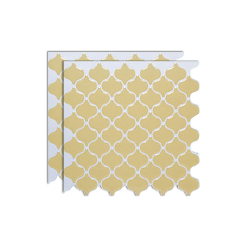 Square Peel & Stick Mosaic Tile Plastic Arabesque Peel and Stick Wall Tile