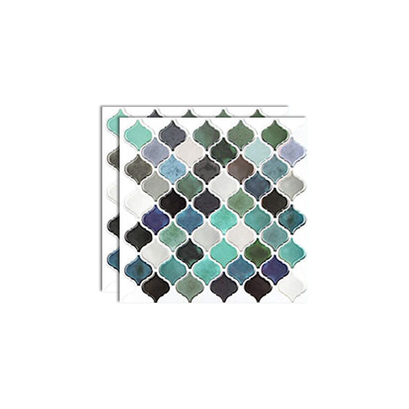 Square Peel & Stick Mosaic Tile Plastic Arabesque Peel and Stick Wall Tile