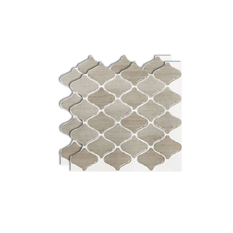 Square Peel & Stick Mosaic Tile Plastic Arabesque Peel and Stick Wall Tile