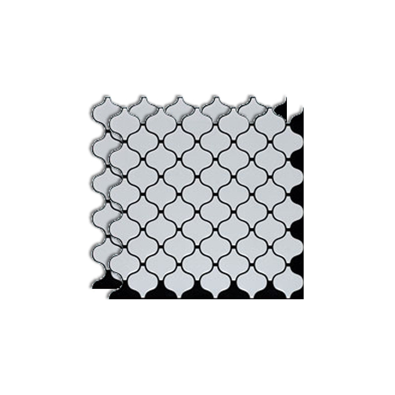 Square Peel & Stick Mosaic Tile Plastic Arabesque Peel and Stick Wall Tile