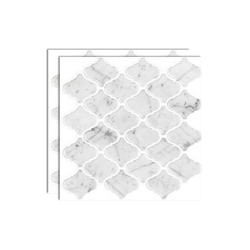 Square Peel & Stick Mosaic Tile Plastic Arabesque Peel and Stick Wall Tile