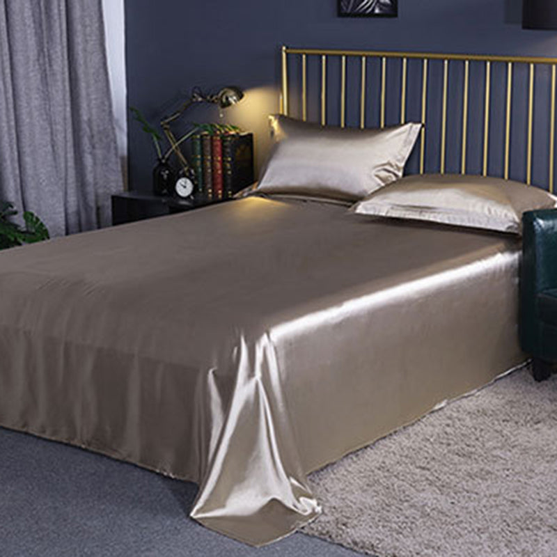 Silk Bed Sheet Set Ultra Soft Elegant Fitted Sheet for Bedroom