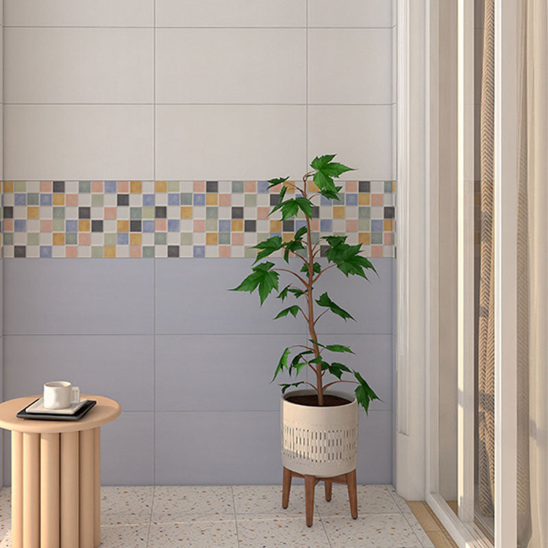 Rectangular Ceramic Matte Floor and Wall Tile No Pattern Bathroom Floor