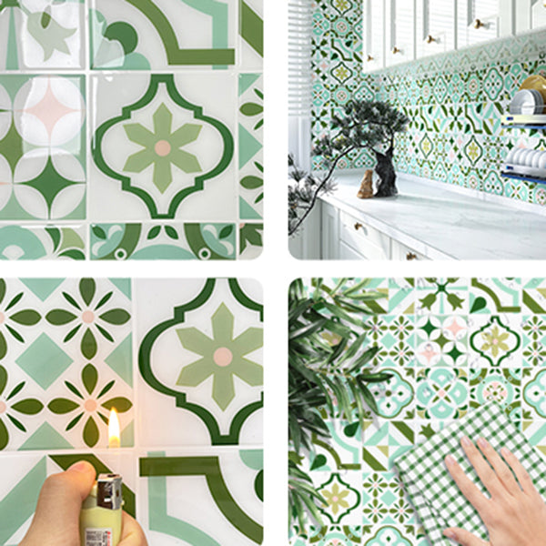 Plastic Peel & Stick Mosaic Tile Square Waterproof Peel and Stick Backsplash