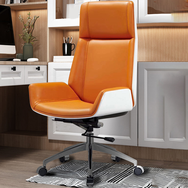 Modern Armless Office Chair Leather Adjustable Seat Height Desk Chair