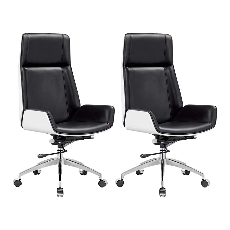 Modern Armless Office Chair Leather Adjustable Seat Height Desk Chair