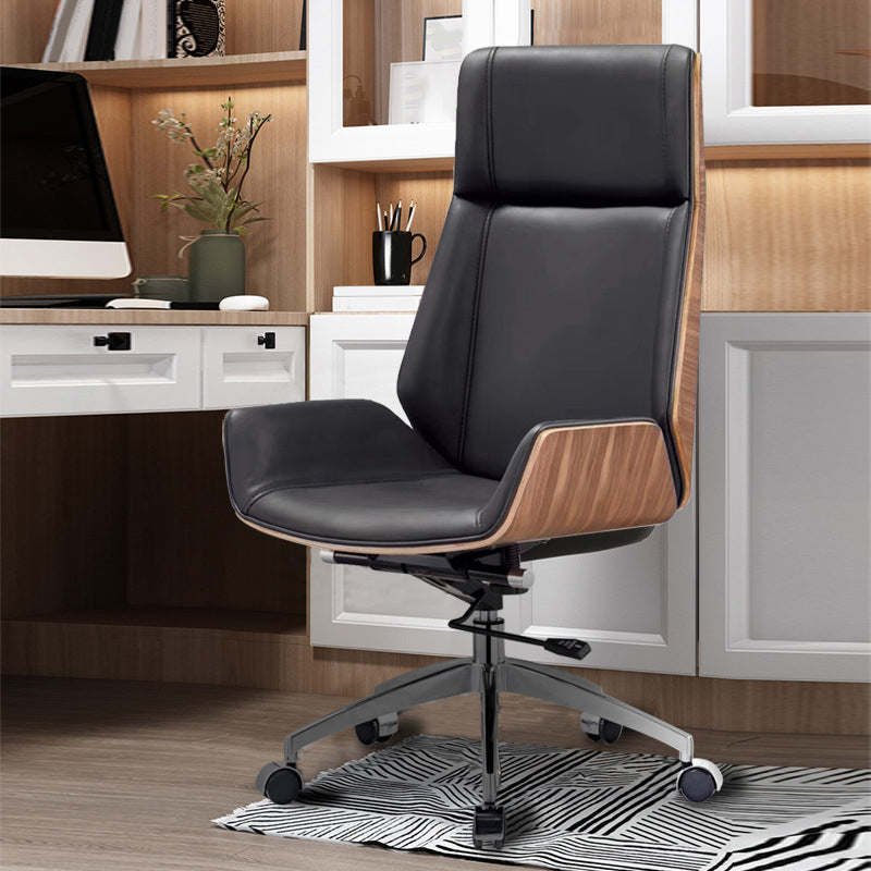 Modern Armless Office Chair Leather Adjustable Seat Height Desk Chair