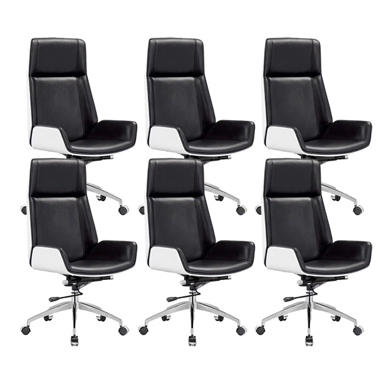 Modern Armless Office Chair Leather Adjustable Seat Height Desk Chair