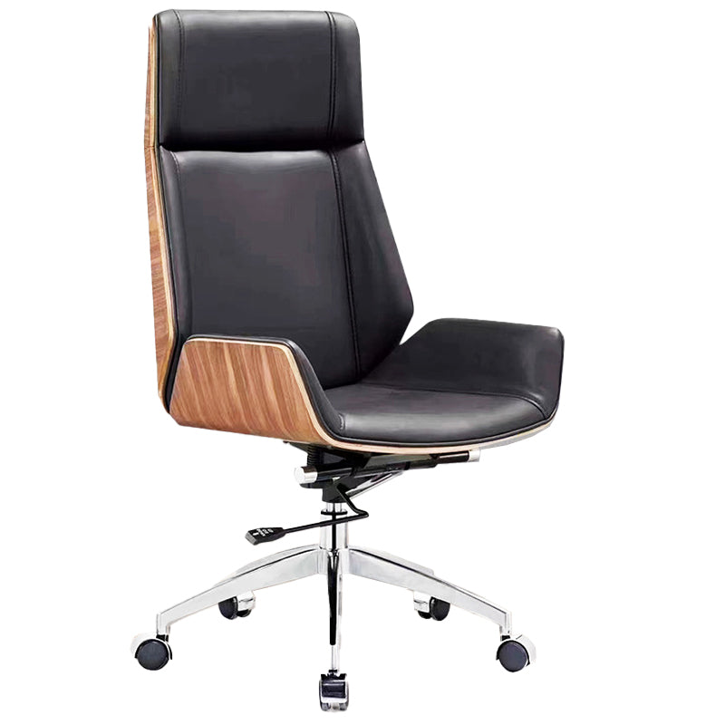 Modern Armless Office Chair Leather Adjustable Seat Height Desk Chair