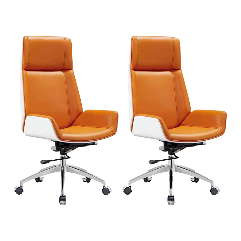 Modern Armless Office Chair Leather Adjustable Seat Height Desk Chair