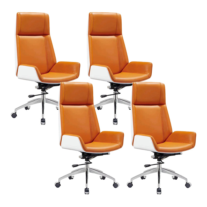 Modern Armless Office Chair Leather Adjustable Seat Height Desk Chair