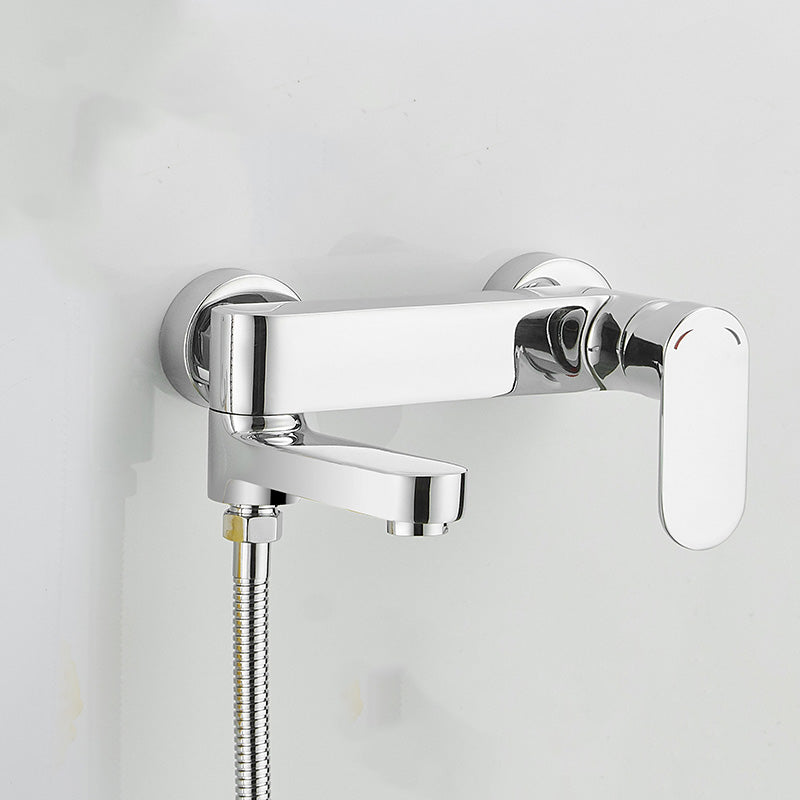 Modern Lever Handle Bath Faucet Trim Wall Mounted Bathtub Faucet