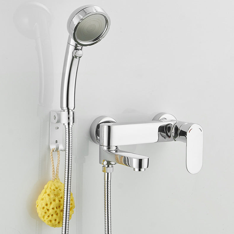 Modern Lever Handle Bath Faucet Trim Wall Mounted Bathtub Faucet